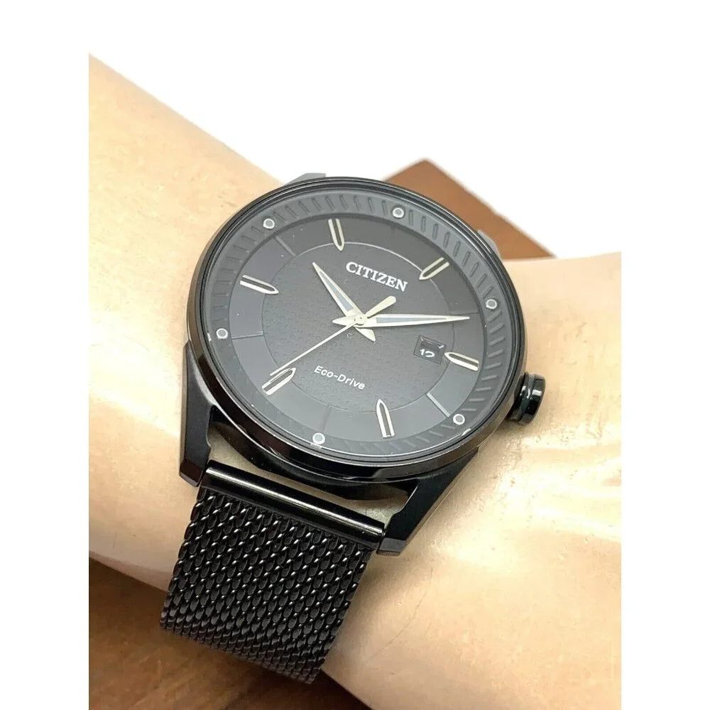 Citizen Men's Watch BM6988-57E Eco-Drive Black Dial Solar Mesh Stainless Steel